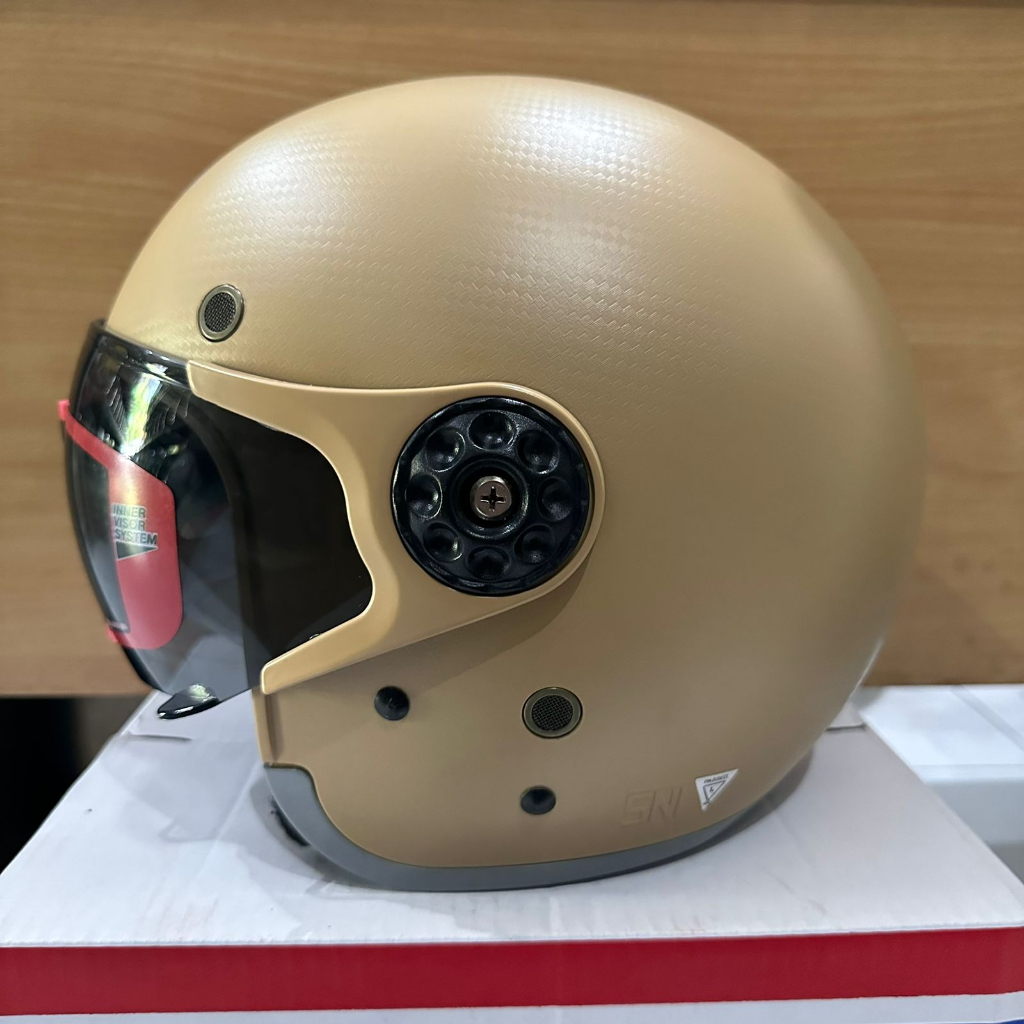 HELM INJAK PILOT CLASSIC VISOR IRIDIUM SILVER ORIGINAL BAHAN CARBON