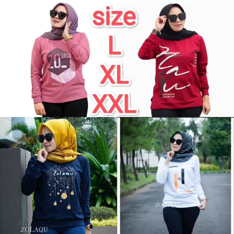 kaos zolaku lengan panjang cotton combed 24s ORIGINAL / kaos 17 agustus wanita lengan panjang / kaos
