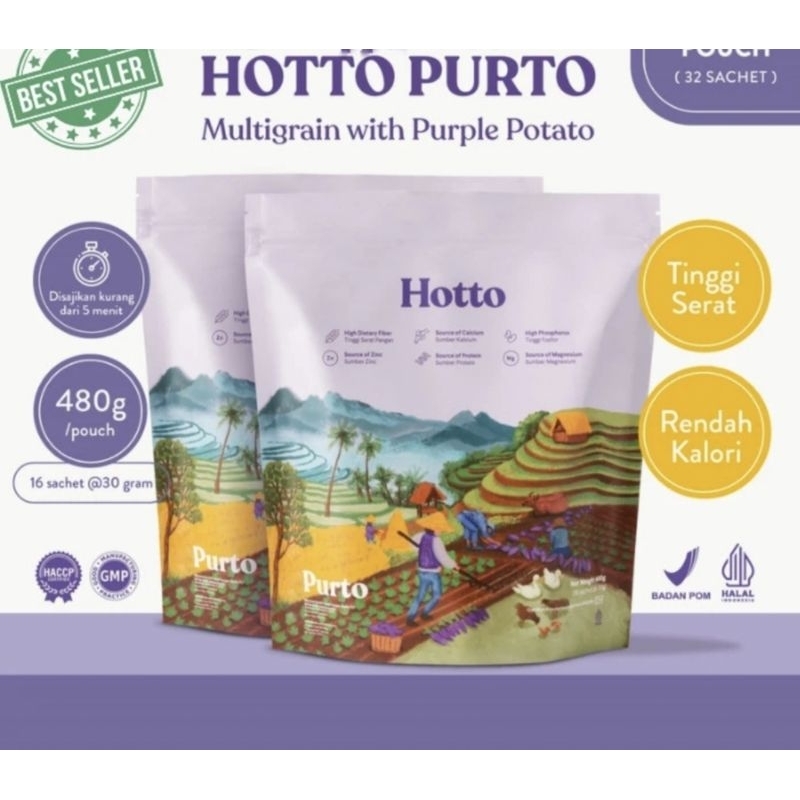 

Hotto purto pouch (16 sachet) multigrain with purple potato - 1 pouch