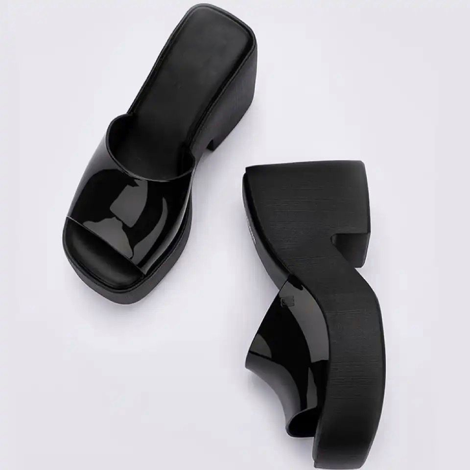 Sandal Wedges Wanita Karet Jelly import Hak Tebal Slip On (TINGGI 9CM) BALANCE 2320