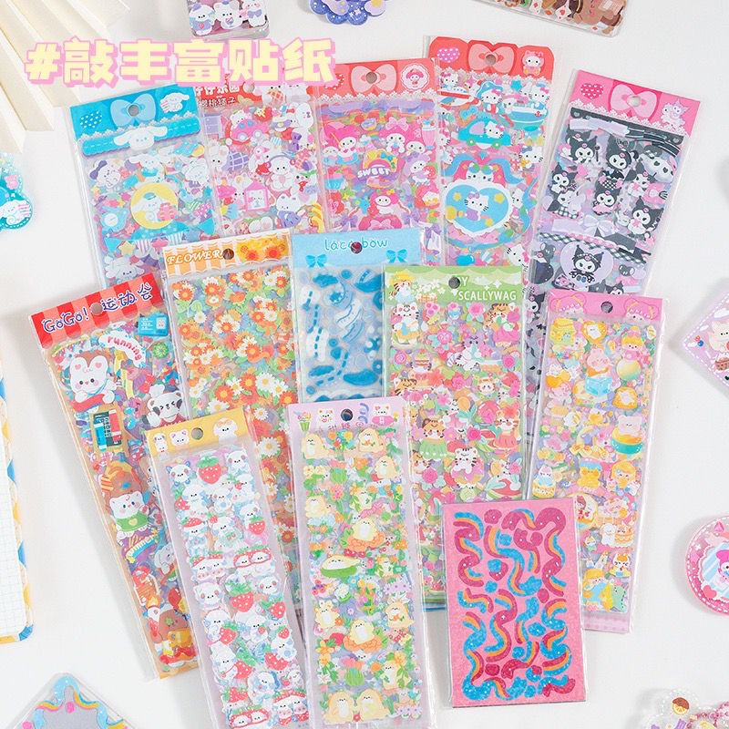 

[SELCYSHINE] STICKER HOLO LASER SET 6 LEMBAR MOTIF SANRIO KAWAII / STICKER KUROMI / STICKER MORROLL