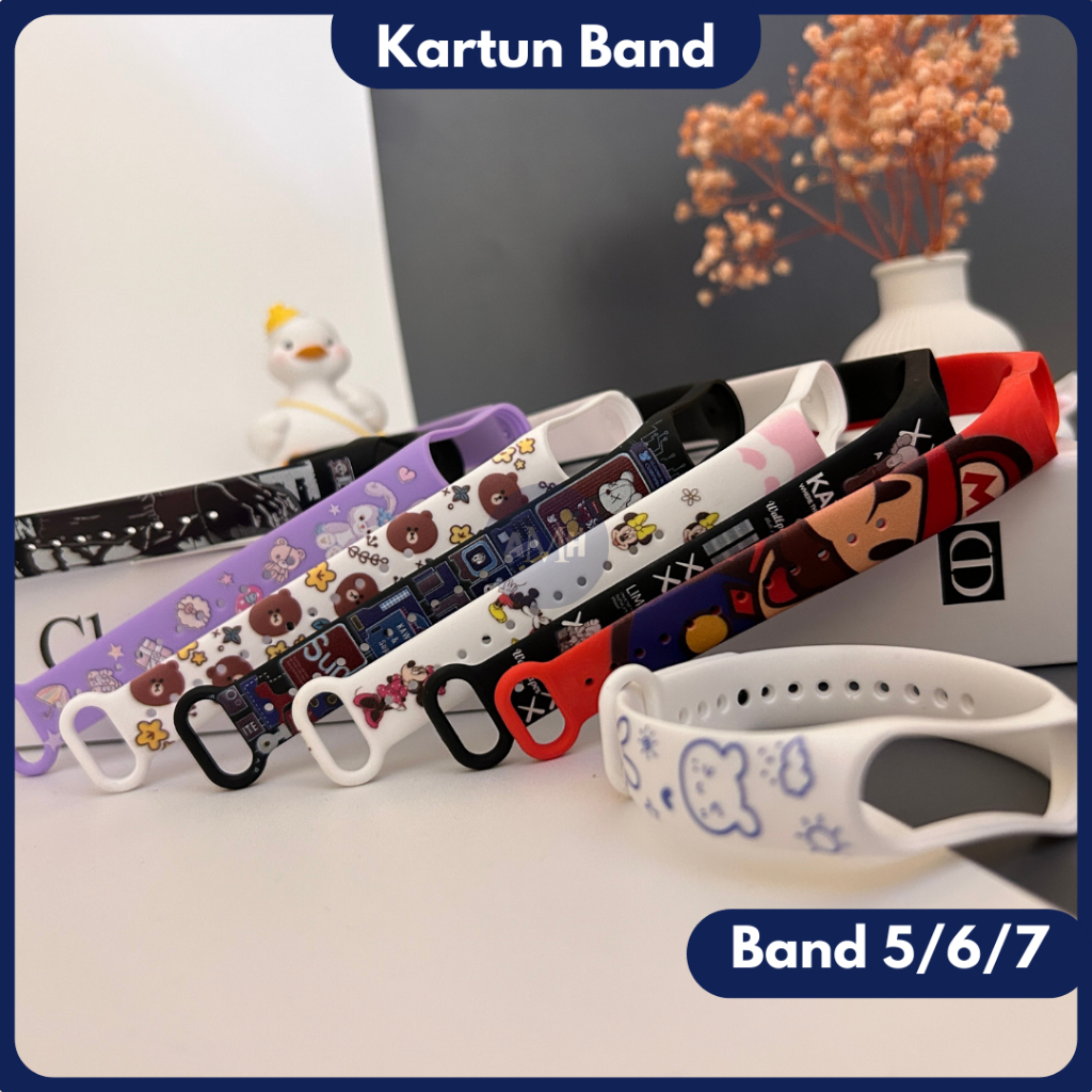 Strap Ml Band 5 Band 6 band 7 Silicone Strap Replacement Strap  XlAOMl Ml  Band 5/6/7 Cute Cartoon A