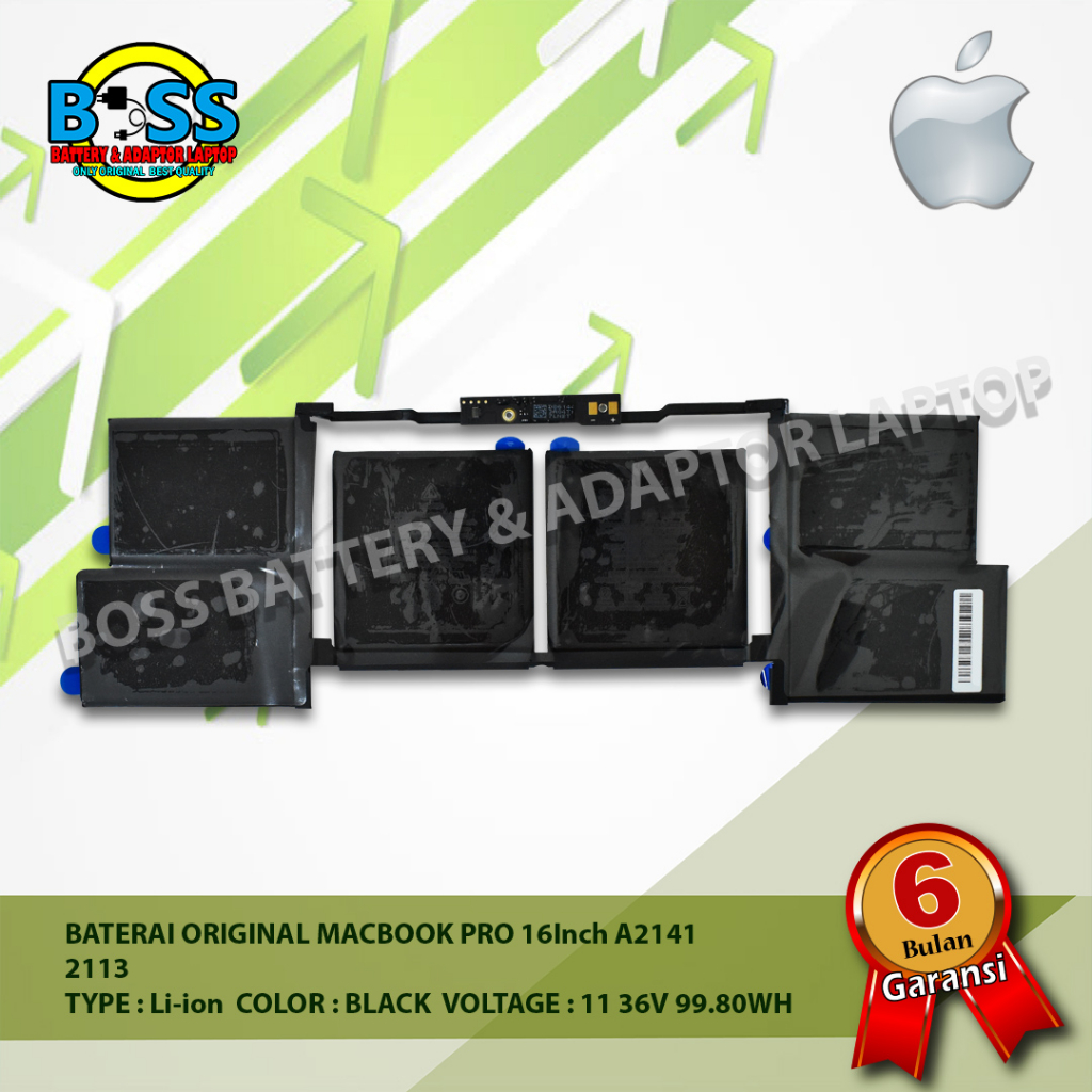 Baterai Original Apple Macbook Pro 16 Inch A2141 A2113 11.36V 99.80Wh
