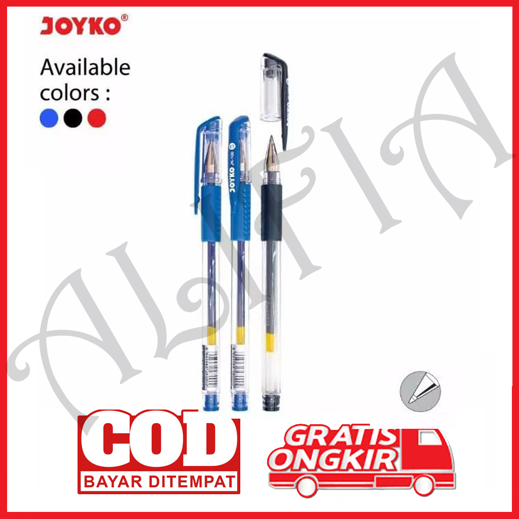 

Pulpen Gel joyko JK-100 0,5 Hitam & Biru / Ballpoint Gel