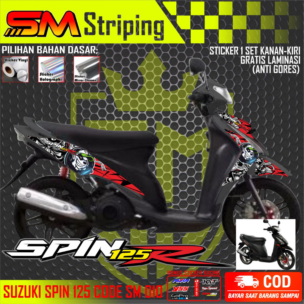 Striping Custom Spin 125 R - Sticker Striping Variasi Motor Spin 125 R SM 010
