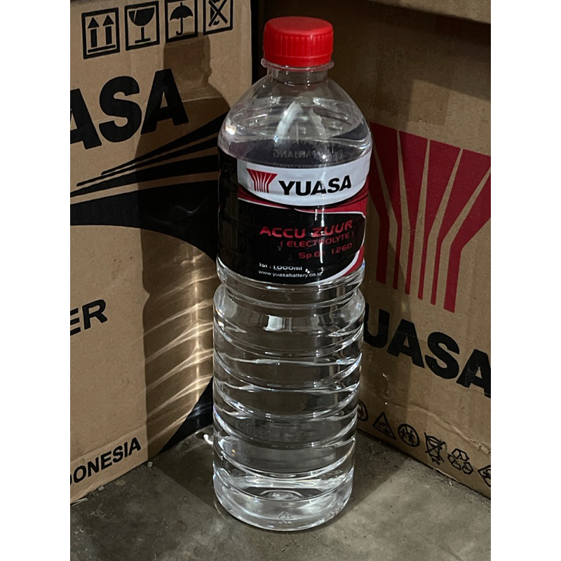 [1 BOTOL] AIR AKI ZUUR 1L YUASA ORIGINAL CAIRAN ACCU KURAS MOTOR MOBIL
