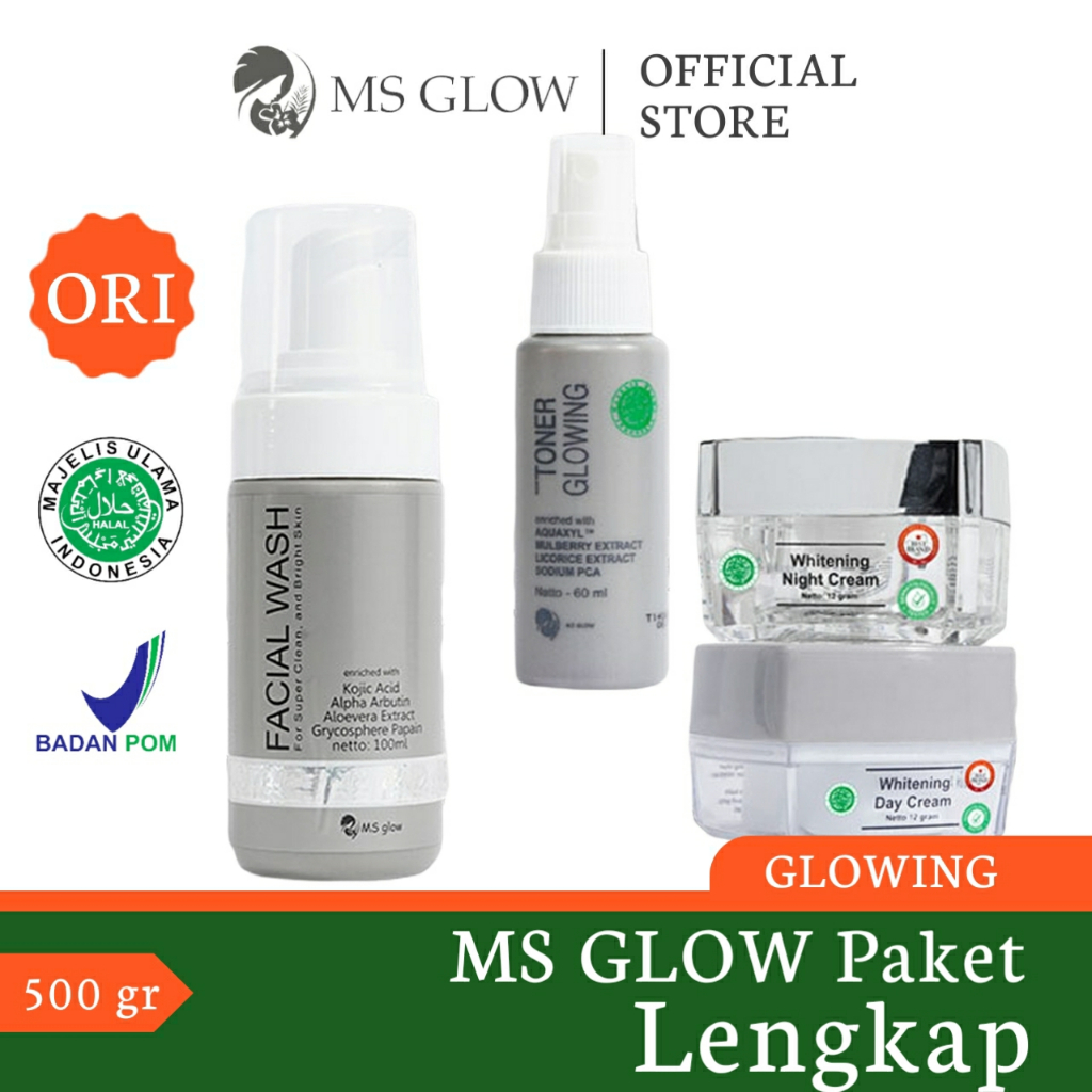 MS Glow Paket Whitening Acne Luminous Ultimate Original Official Store Skincare MS Glow 1 Paket Lengkap Ori 100