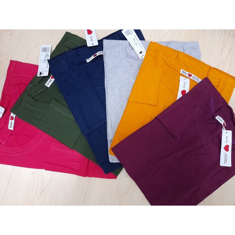 kaos belle polos tangan panjang krah bulat/o