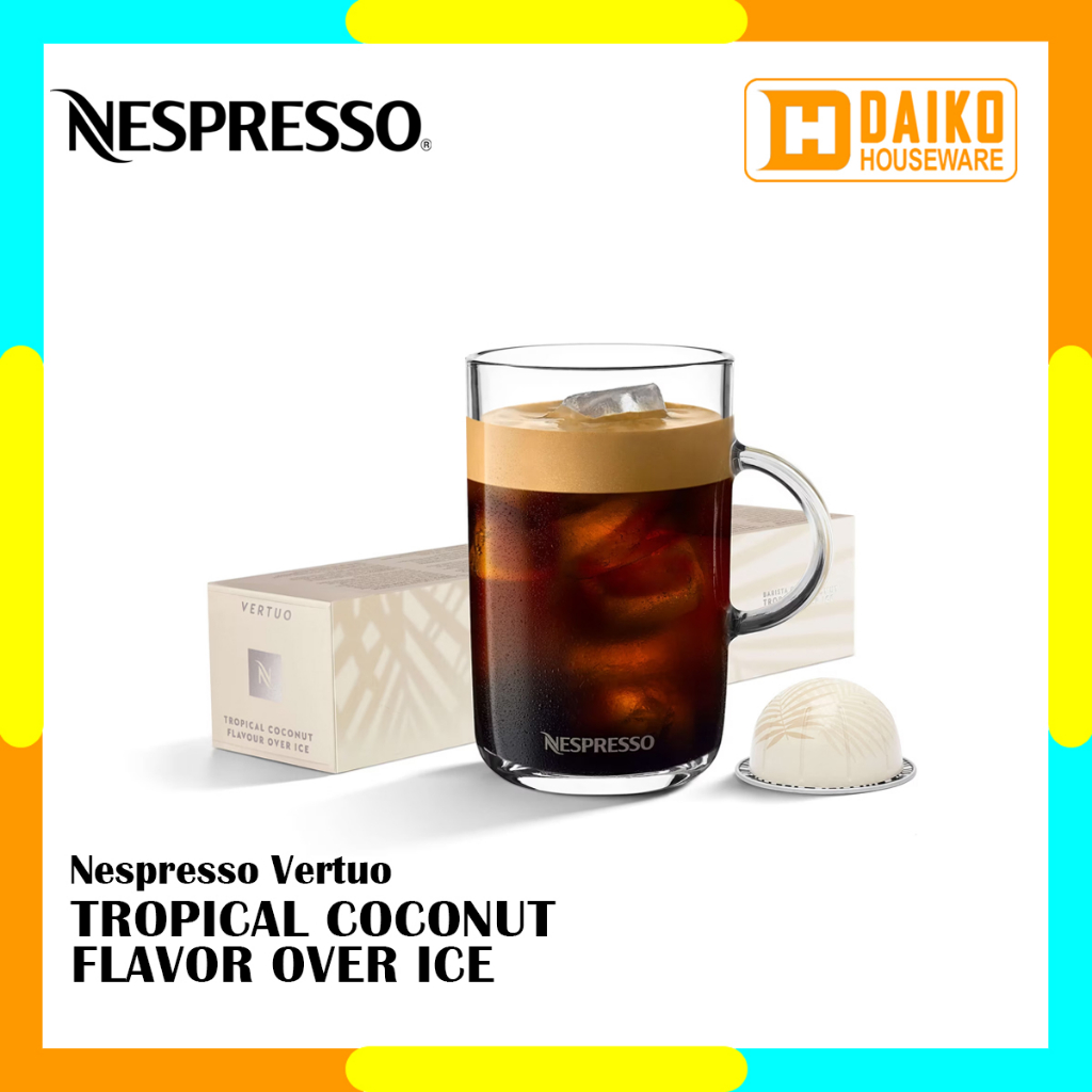 

Capsule Nespresso Vertuo Tropical Coconut Flavour Over Ice Coffee - Kopi Kapsul Baristra Creations Limited Editions