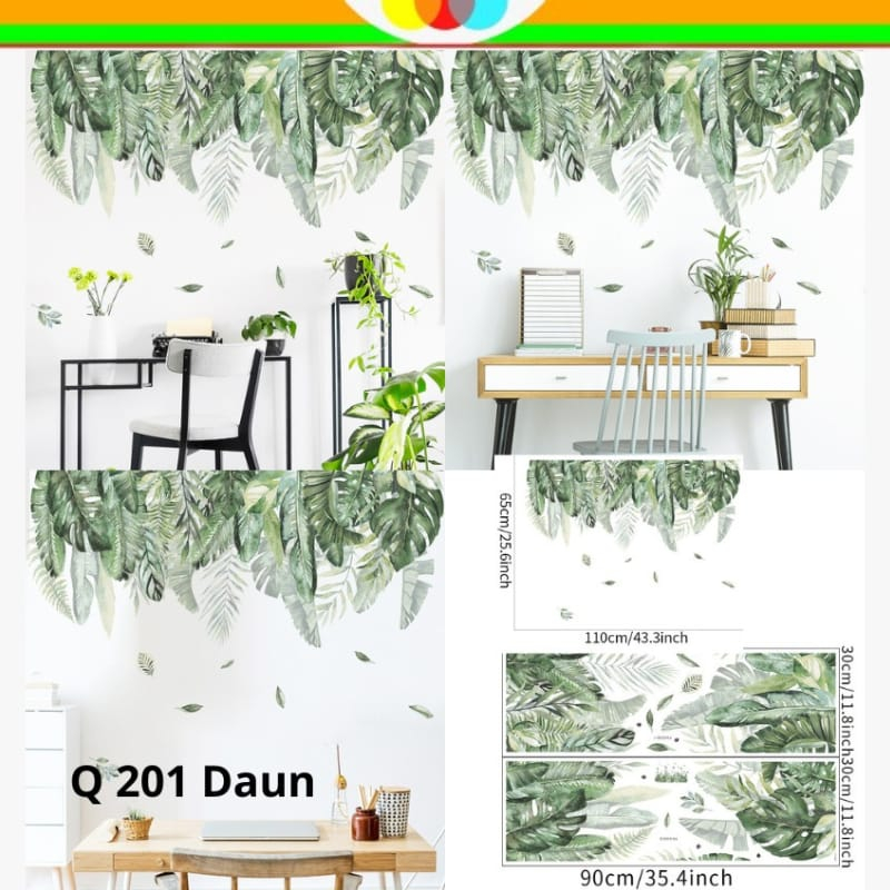 WALLSTICKER WALL STICKER STIKER DINDING TEMBOK MOTIF GAMBAR DAUN PISANG SALUR SULUR WALLPAPER WALLST
