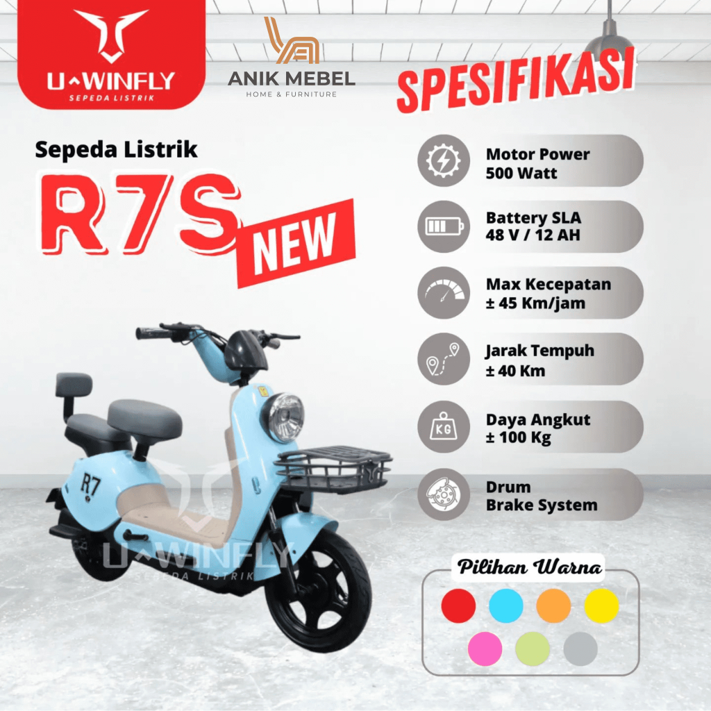 Sepeda Listrik UWINFLY R7S NEW  Anik Mebel Furniture Purwodadi Grobogan Kudus Demak Pati Blora Solo 