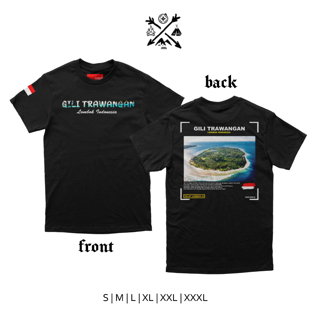 kaos gili trawangan lombok combed 24s