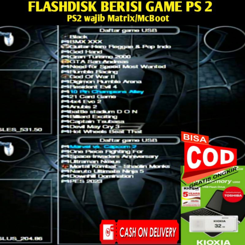 Flashdisk 32Gb & Isi Game Full PS2