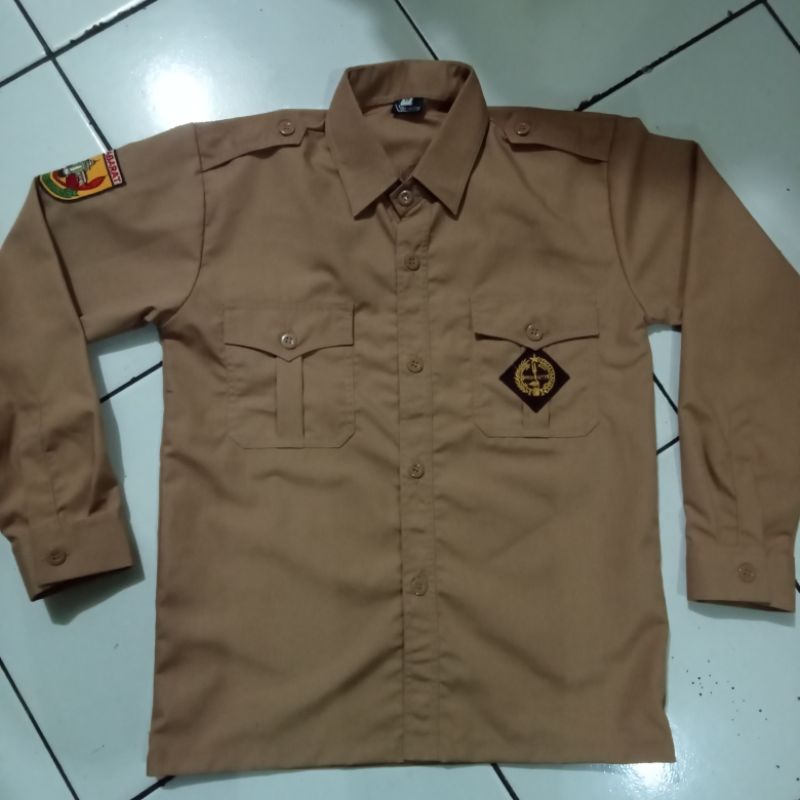 kemeja pramuka laki laki/kemeja pramuka panjang laki laki/kemeja pramuka SD-SMP