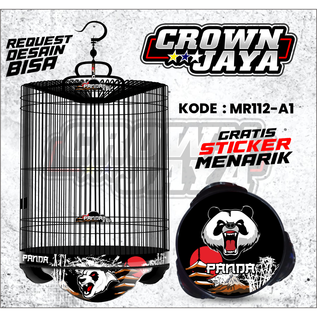 Stiker Decal Sangkar Tebok Murai BNR ORIQ JAYA - Decal Sangkar Murai Tebok Bulat Variasi Motif - MR