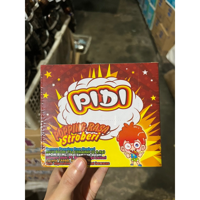 

Permen Pidi Popping Rasa Stroberi ( 1 box isi 30 sachet )