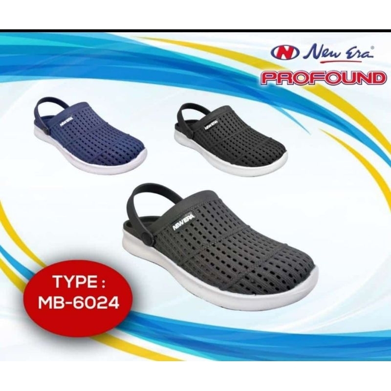 sandal slop karet pria tali belakang new era MB 6024