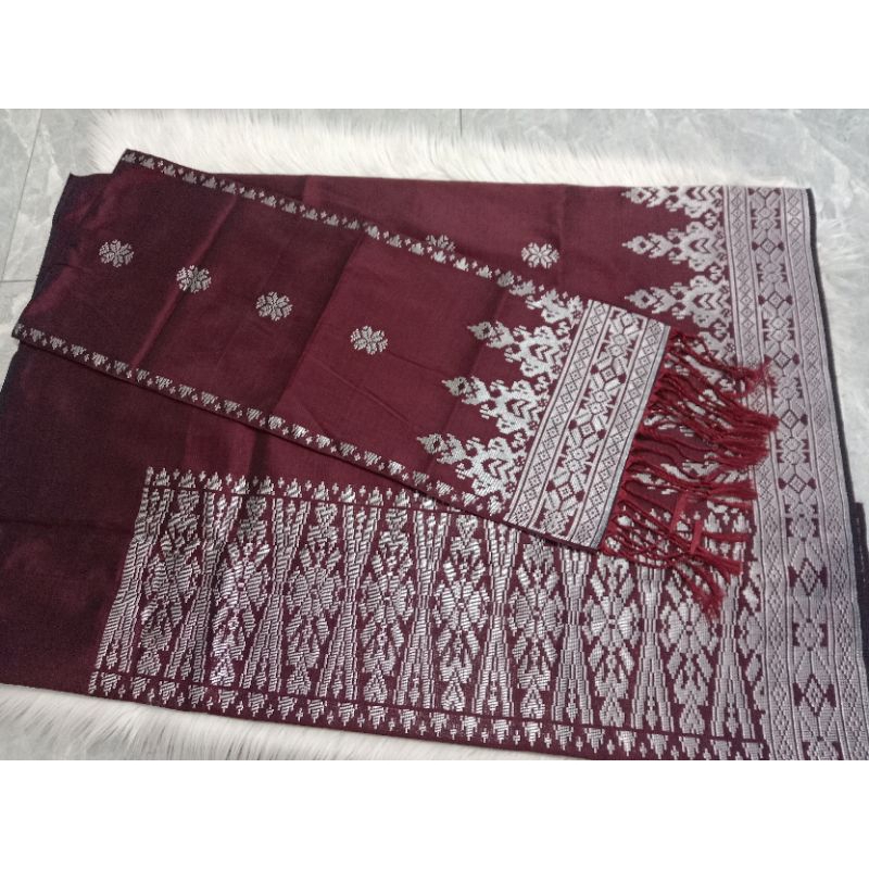 songket silungkang manggis silver