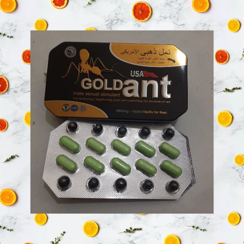 GOLD ANT ASLI ORIGINAL ISI 10 BUTIR MENAMBAH STAMINA PRIA OBAT HERBAL VITALITAS TAHAN LAMA KUAT