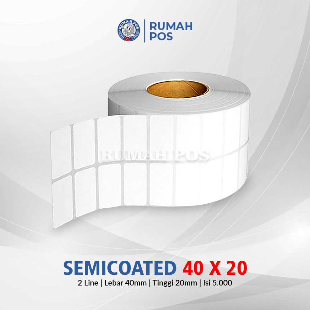 

Kertas Label SEMICOATED 40 x 20 mm Stiker Barcode 2 Line 5000 Pcs