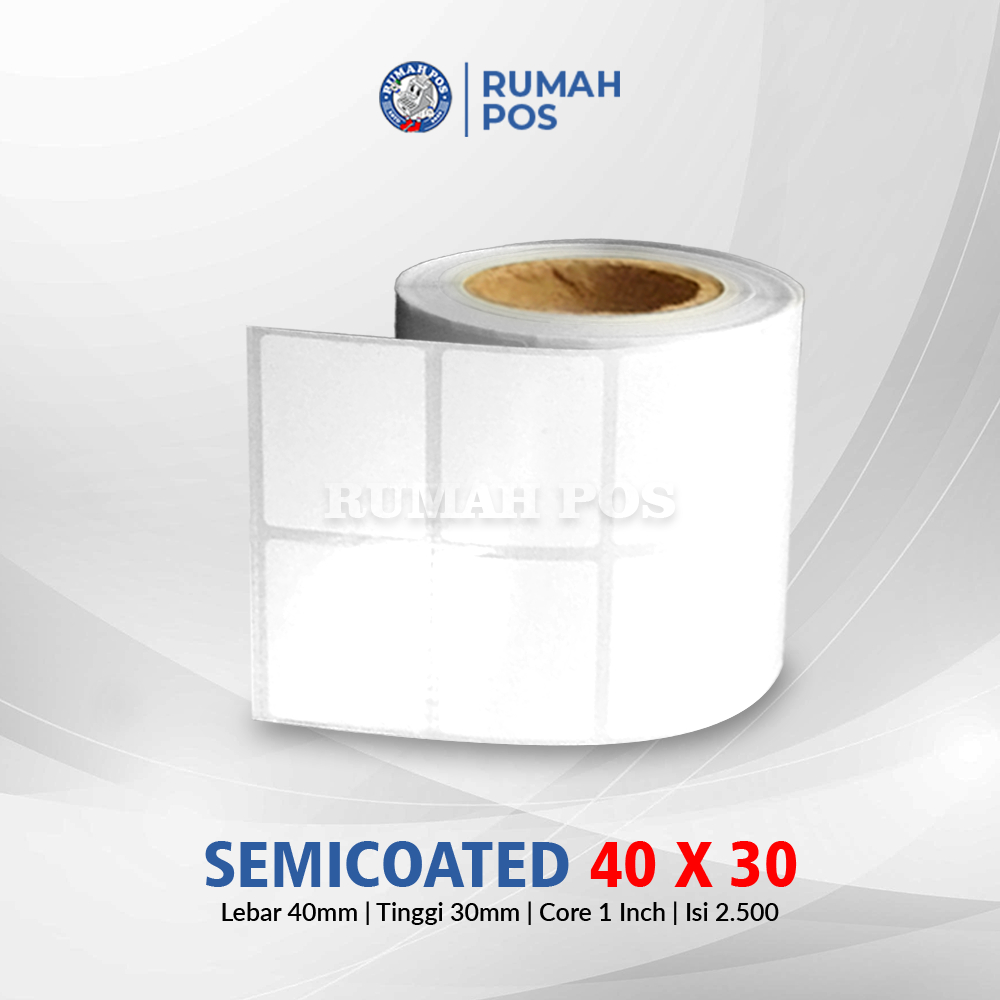 

Label Barcode 40 X 30 Kertas Sticker SEMICOATED 40x30 Core Besar 3 Inch Isi 2000 pcs