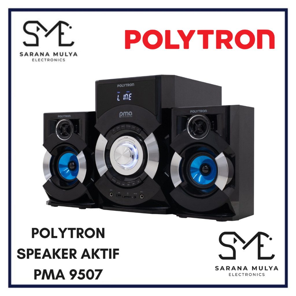 SPEAKER AKTIF POLYTRON PMA 9507 - KARAOKE ACTIVE SPEAKER BLUETOOTH CONNECTION