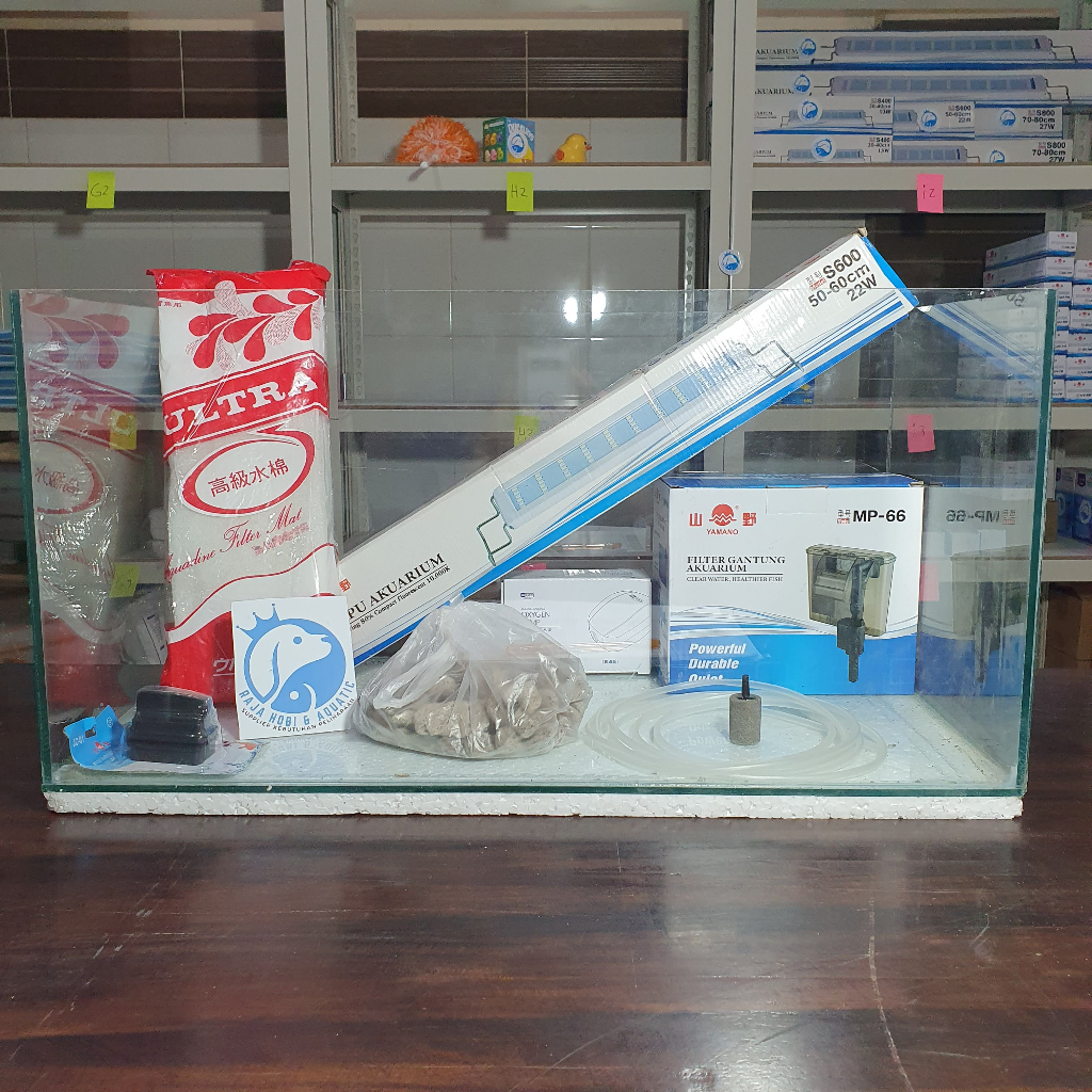 PAKET PAKETAN 1 AQUARIUM AKUARIUM LENGKAP MURAH 60CM X 30CM X 30CM