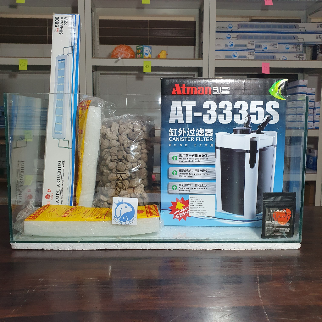 PAKET PAKETAN 3 AQUARIUM AKUARIUM LENGKAP MURAH 60CM X 30CM X 30CM