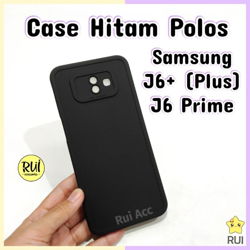 Case Hitam Black Matte Samsung J6+ /J6 Prime / J6 Plus Softcase Polos Slim Silikon HP