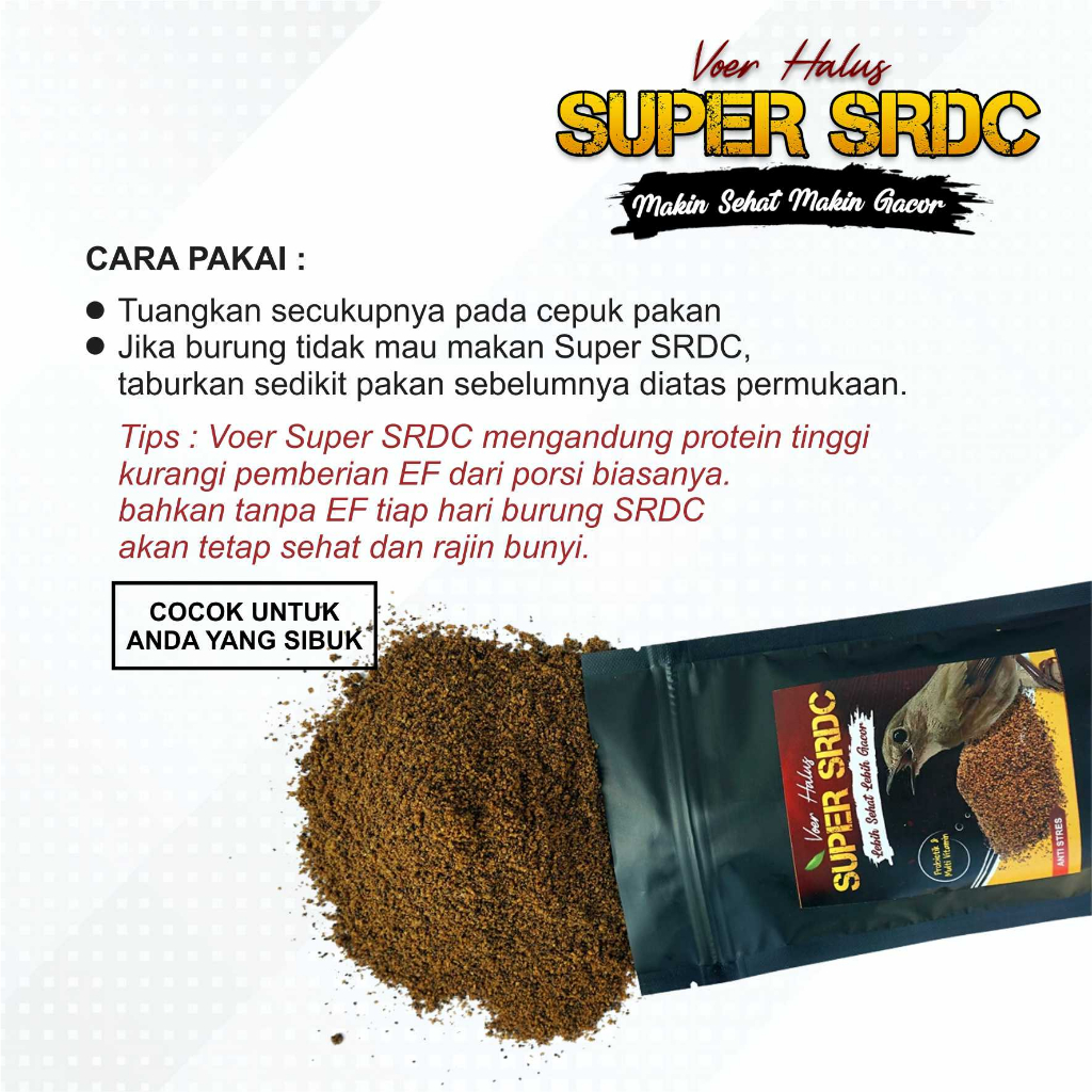 RK VOER SRDC, PAKAN BURUNG SRDC AGAR MAKIN SEHAT DAN MAKIN GACOR