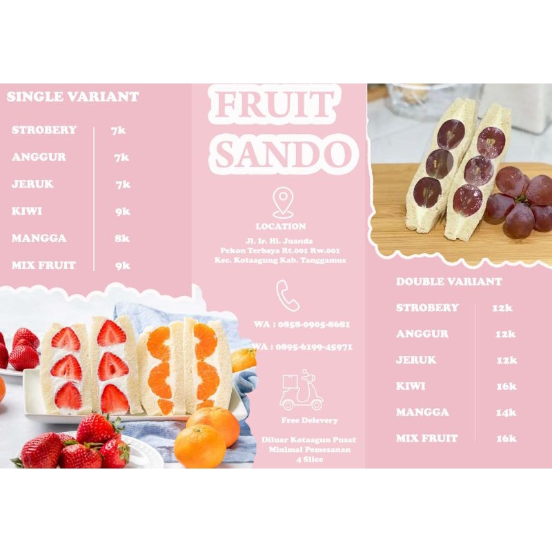 

Sando Fruit fresh variasi rasa