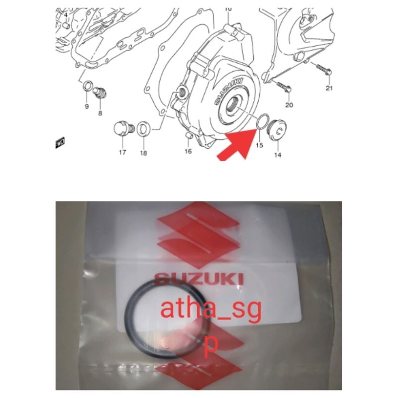 oring sil plug hole tutup mahnet magnet suzuki satria fu 150 karbu ori sgp