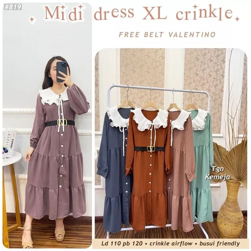 midi dress crinkle airflow