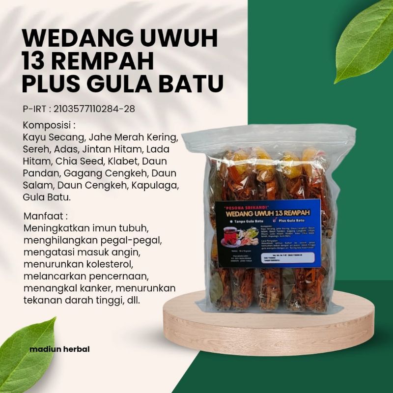 

1 Pack isi 10 Wedang Uwuh 13 Rempah Plus Gula Batu