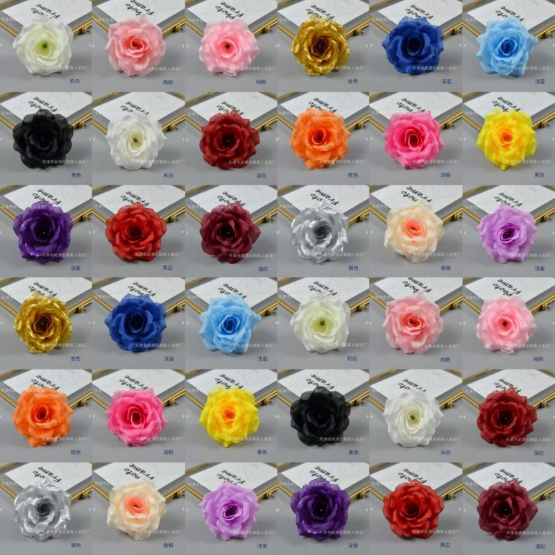 Topper Bunga, Artificial Bunga Mawar, Hiasan Bunga Mawar, Kepala Bunga Mawar Palsu