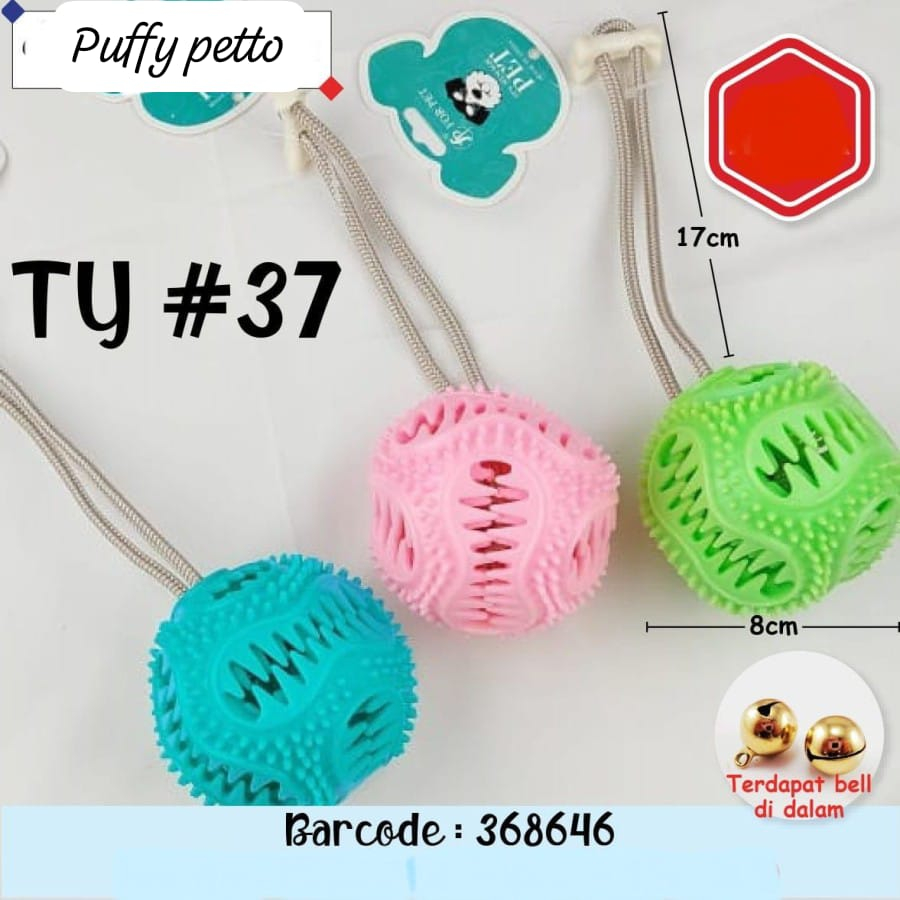 Mainan Anjing Rubber Ball Rope TY37 368646 gigitan anjing