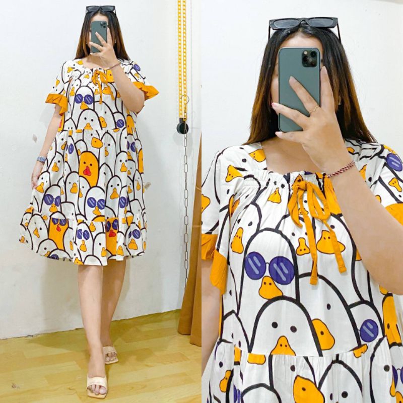 Daster Kerut Dada/ Daster Rayon Kekinian/Daster Kerut Dada Selutut