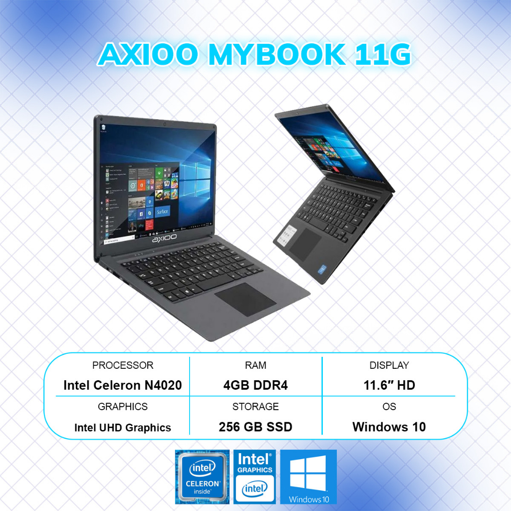 Laptop AXIOO MyBook 11G (Intel Celeron N4020/RAM 4GB/256GB SSD/Intel UHD Graphics/Win10 Pro