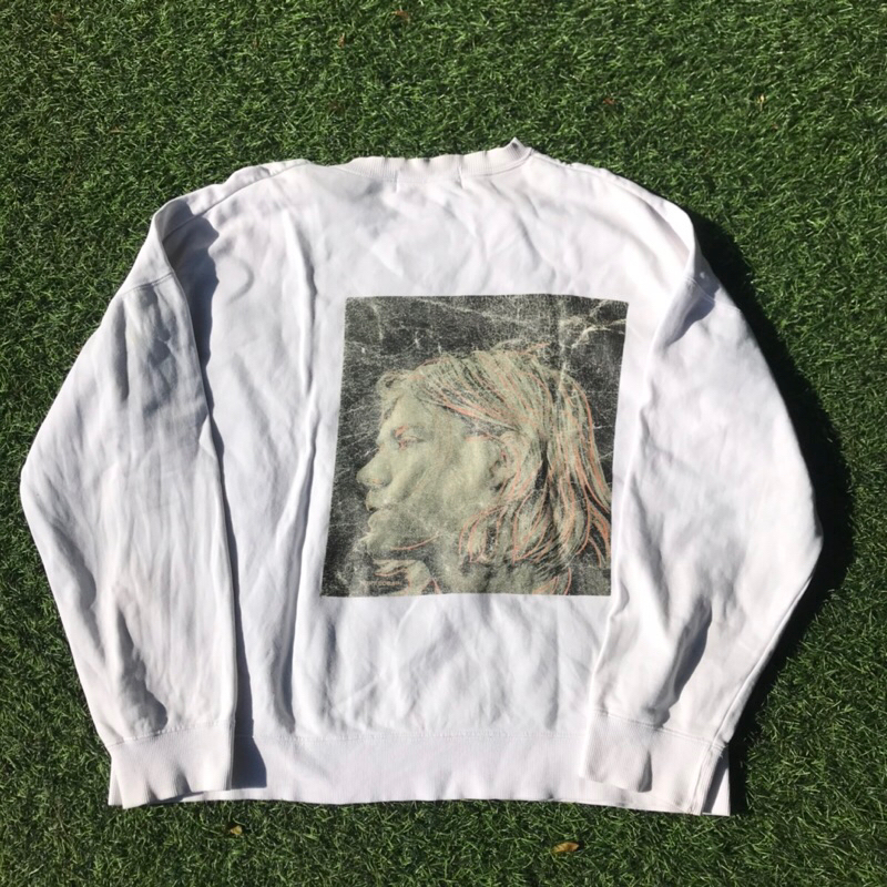 Kurt Cobain Nirvana Archivial Graphics Artwork white Pullover Sweatshirt Sweater Jumper Roundneck By