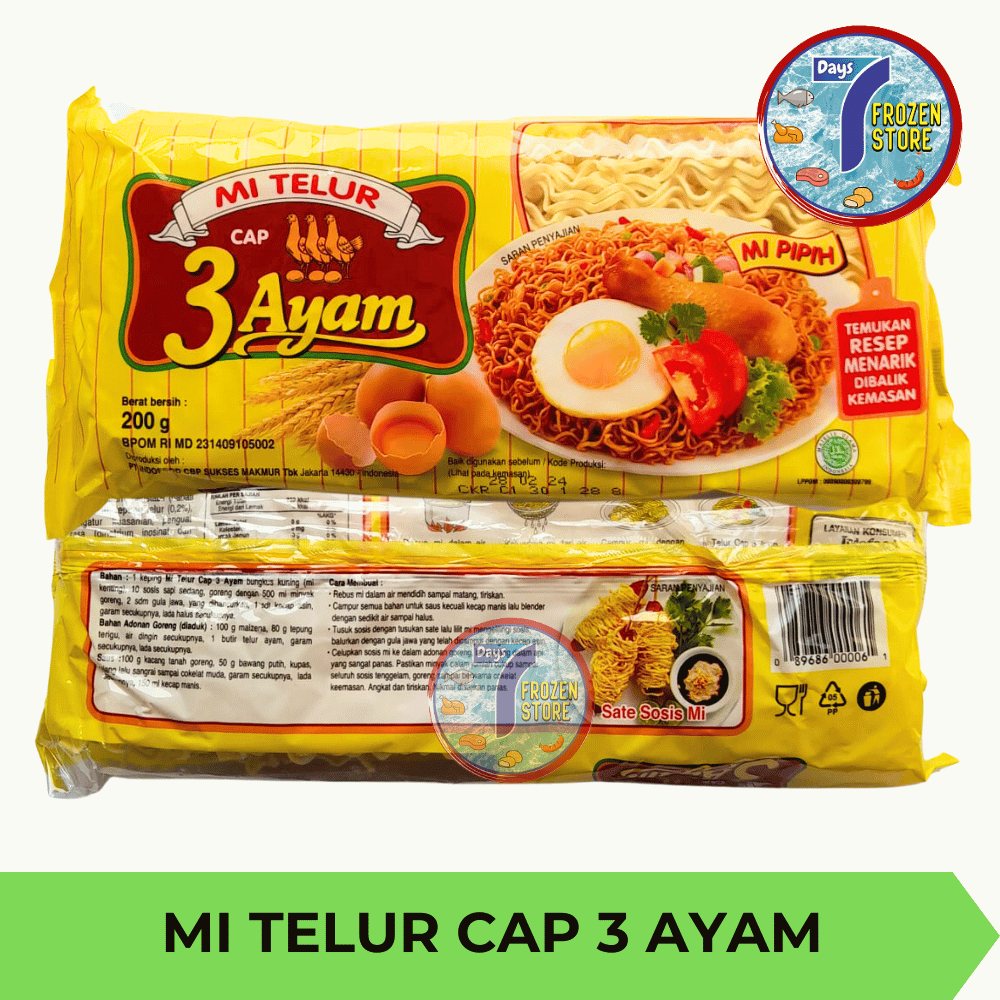 

Mi Telur Cap 3 Ayam | Mie Telor