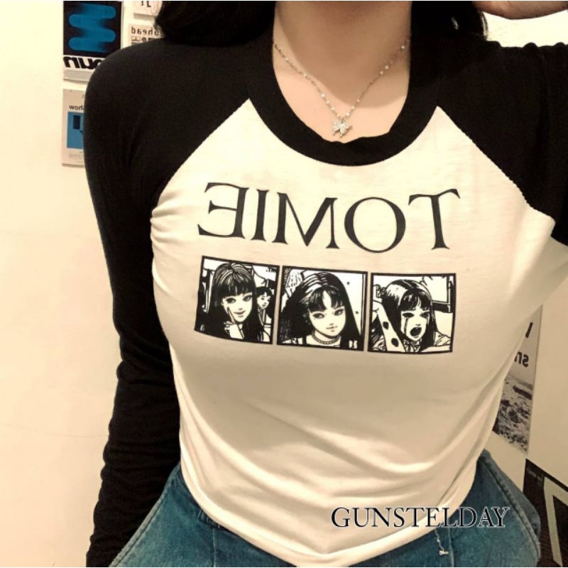 Tomie crop top longsleeve raglan