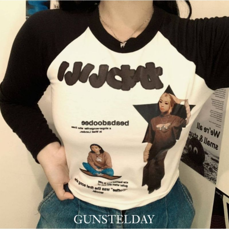 Beabadoobee crop top longsleeve raglan