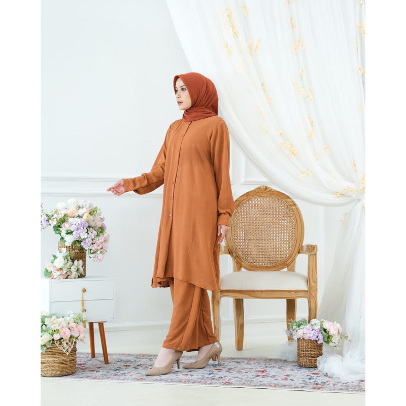 ZEA SET | SETELAN TUNIK  CELANA | SETELAN CRINKLE