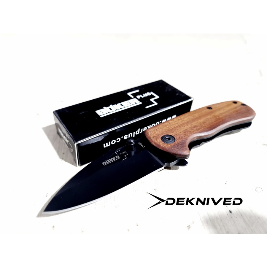 Pisau Saku Lipat Survival Outdoor Boker Plus Black Rosewood '- Deknived -