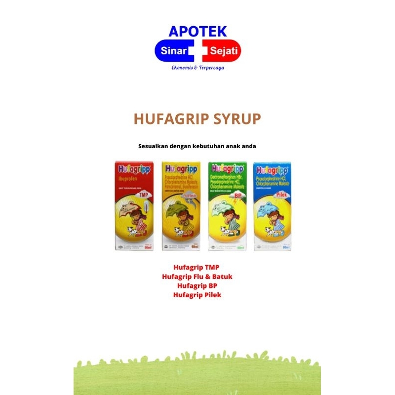 Hufagrip TMP, hufagrip flu&batuk, hufagrip BP,hufagrip pilek 60ml