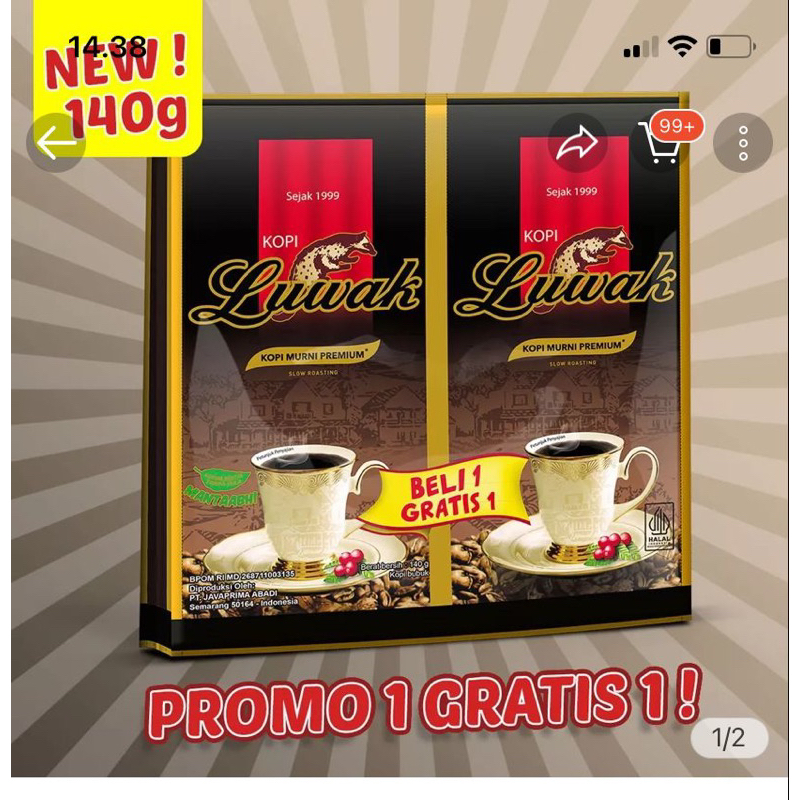 

KOPI LUWAK PREMIUM BUY 1 GET 1