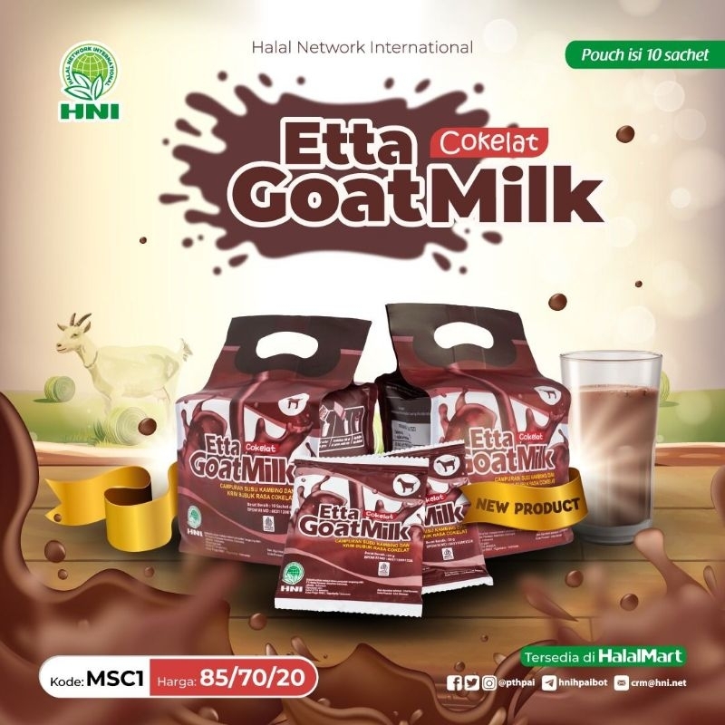 

Susu kambing HNI etta goat milk Cokelat
