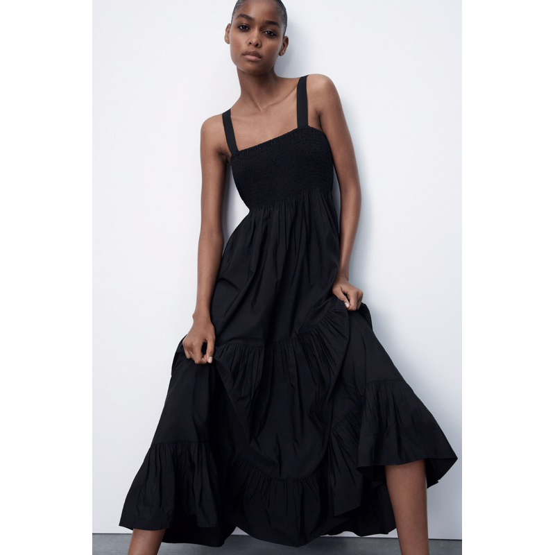 PRELOVED ZARA DRESS POPLIN UMPAK DADA SMOKE