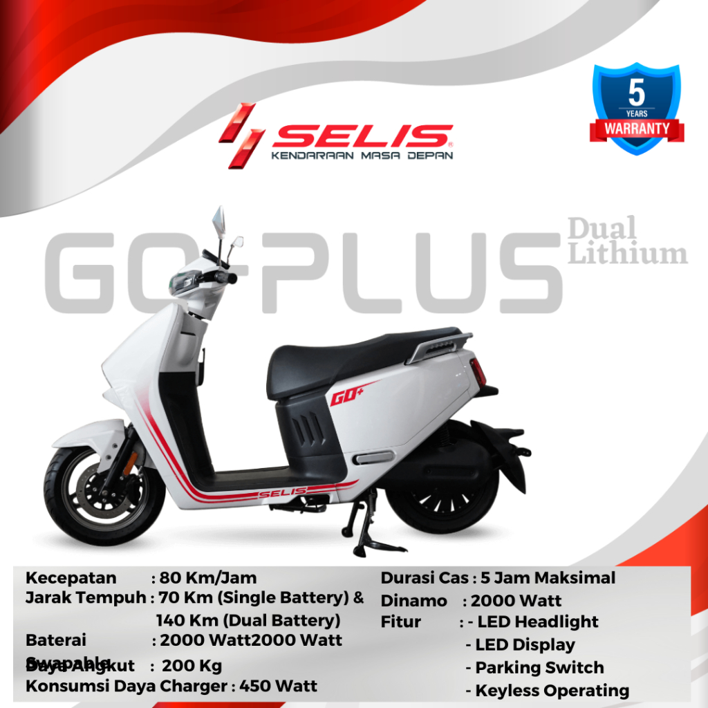 Selis - Go Plus Sepeda Motor Listrik Selis Go Plus 60V 27 Ah Molis Motor Elektrik