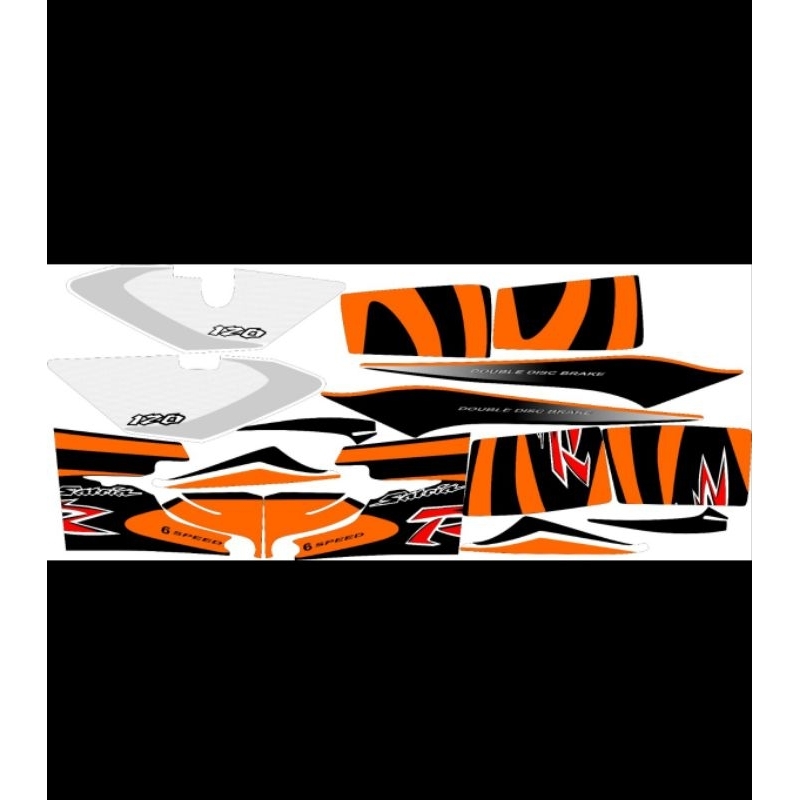 striping satria lumba orange hitam